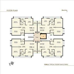 Pratham Phase - II (Tower - K to U) Floor Plan