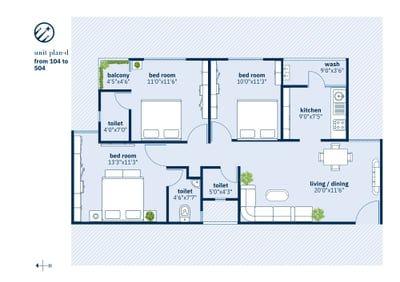 Nakshatra Residency 2 Floor Plan