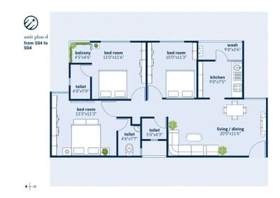 Nakshatra Residency 2 Floor Plan