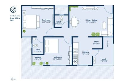 Nakshatra Residency 2 Floor Plan