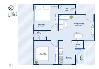 Nakshatra Residency 2 Floor Plan